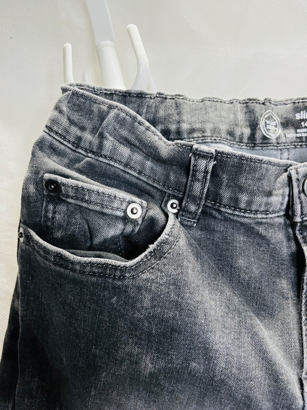 Wonder Nation EUC Junior Slim Straight Distressed Black Jeans - Picture 8 of 9